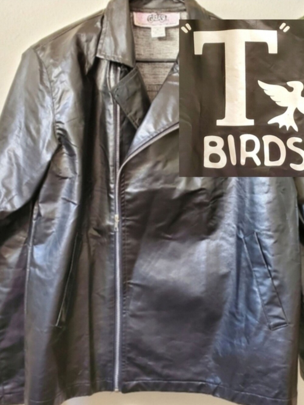 GREASE T-Birds Logo Officially Licensed Faux Leather Jacket Halloween